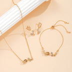 3 PCS Gold Tulip Flower Jewelry Set
