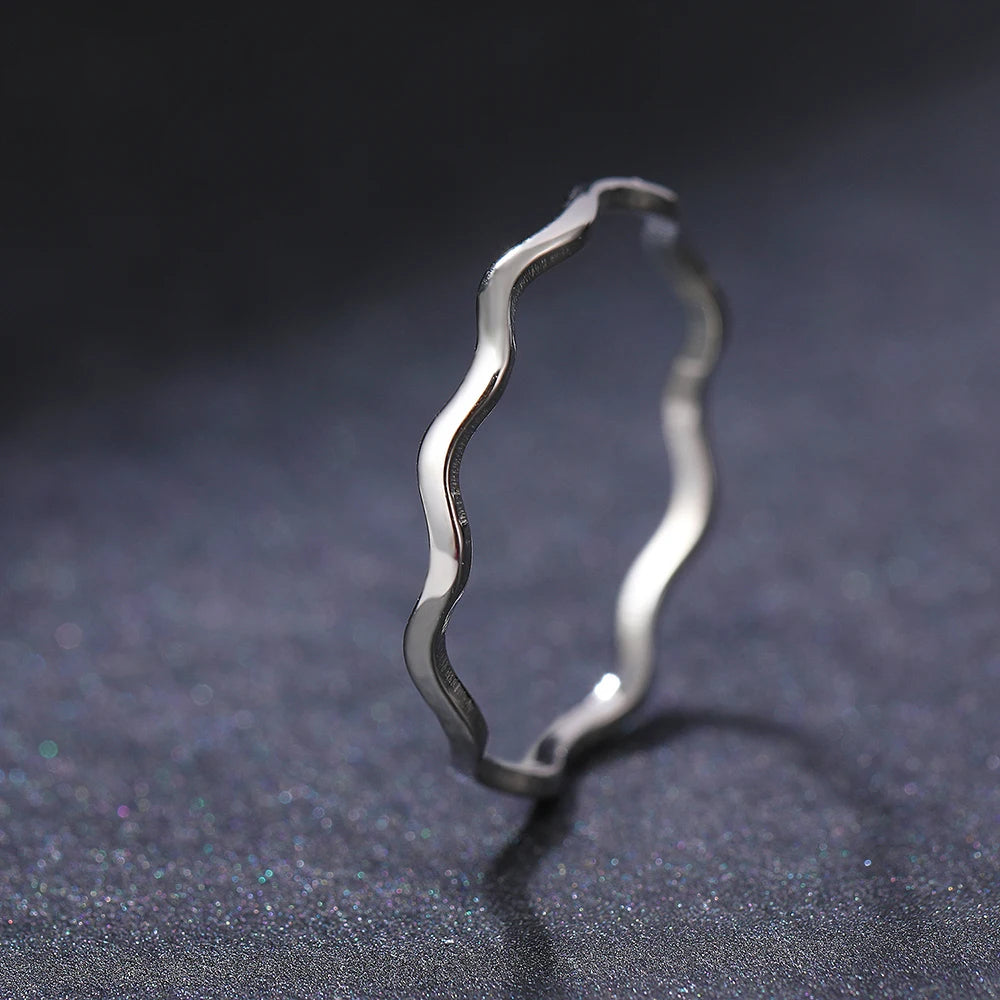 Simple Waves Key Rings Minimal Sea Wave Ring – Précieux