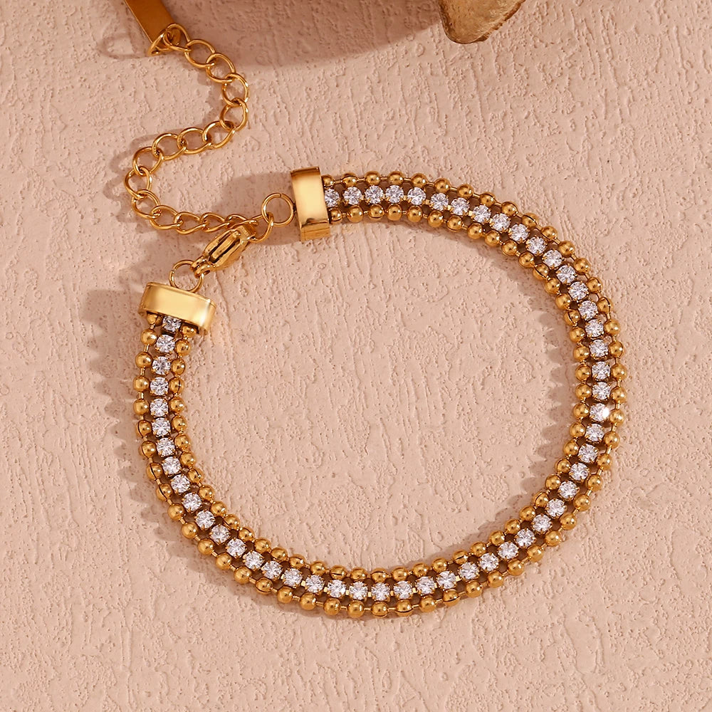 Trilayer Zircon Bracelet