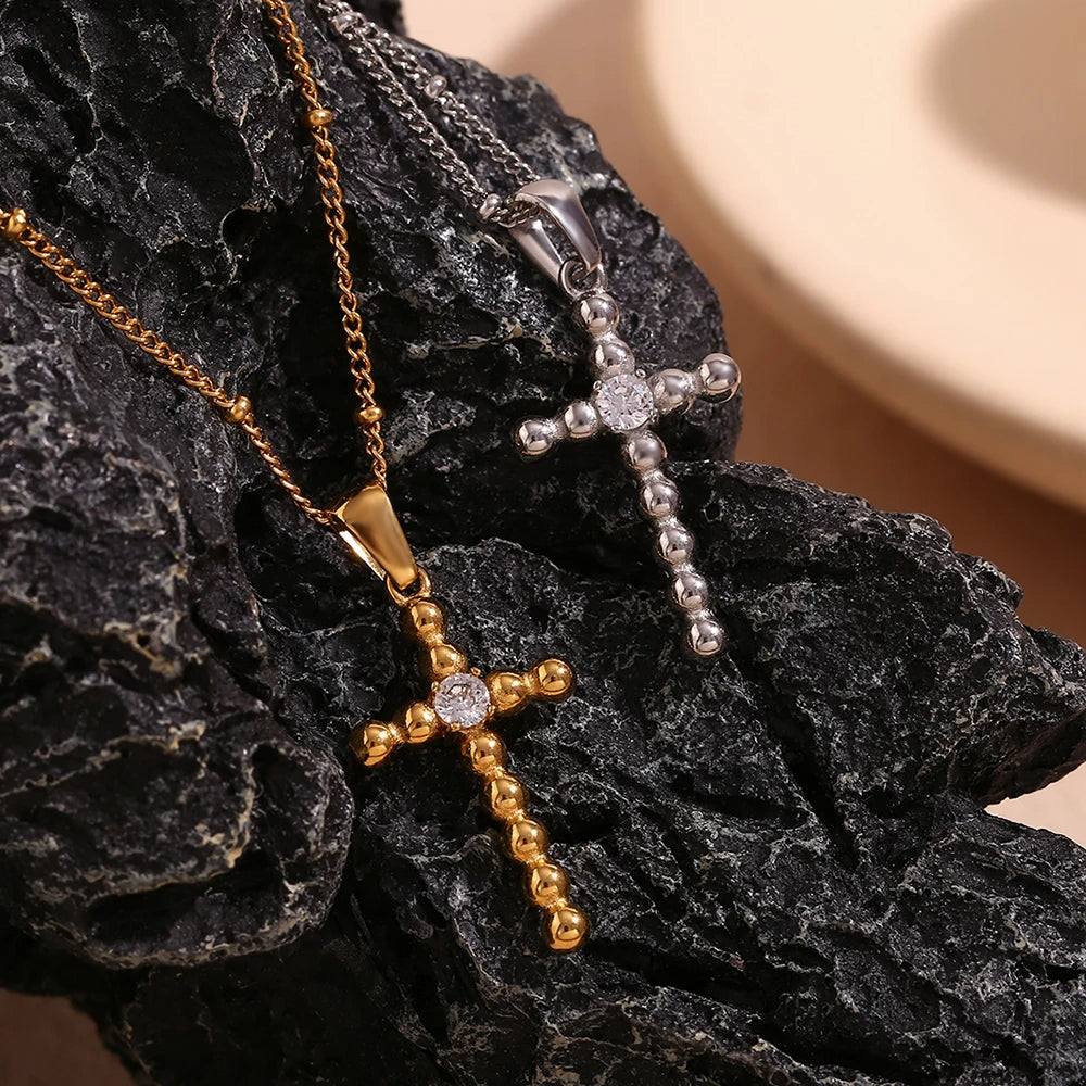 Beaded Cross Necklace