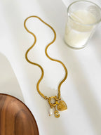 Pearl Heart Initial Necklace