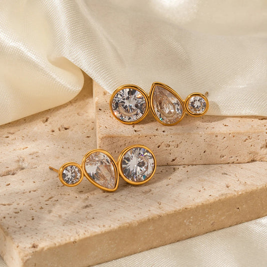 Geometric Zirconia Earrings