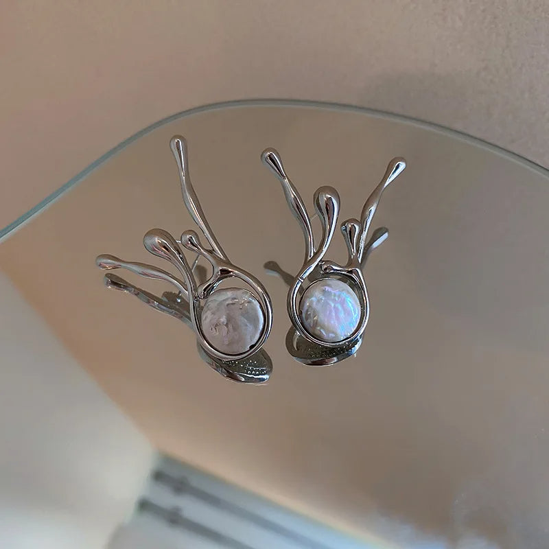 Irregular Pearl Stud Earrings