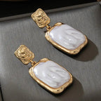 Square Pleated Drop Earrings