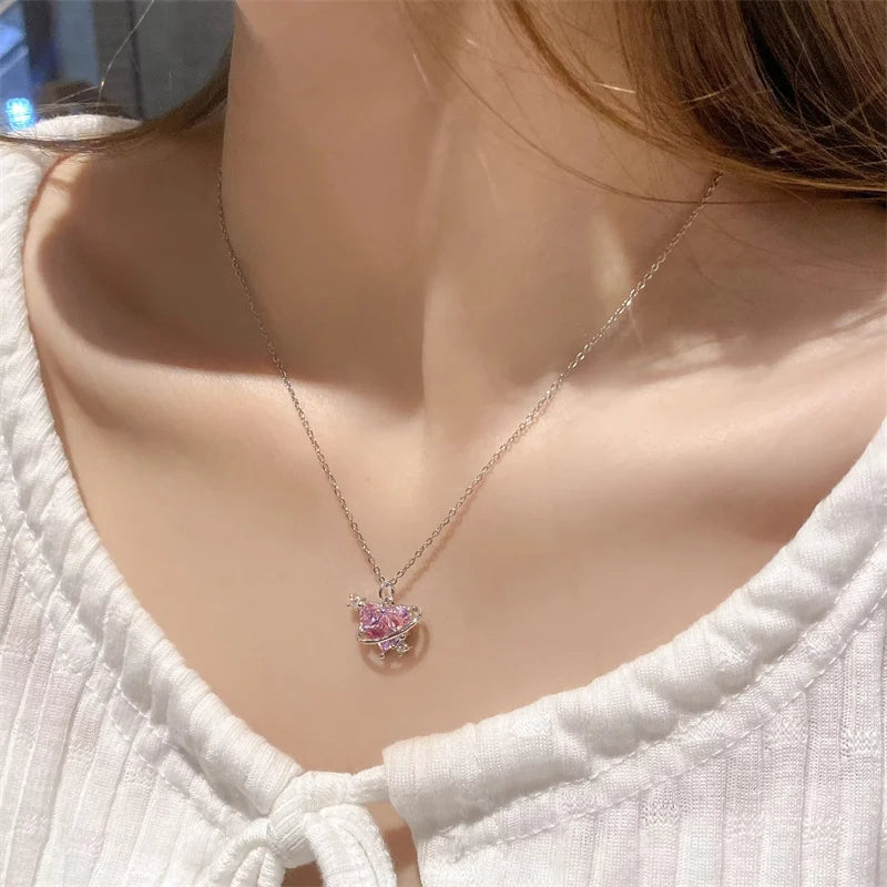 Planet Heart Arrow Necklace