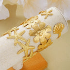 3 PCS Starfish & Floral Statement Cuff Set
