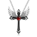 Angel Wings Cross Heart Necklace