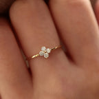 Zirconia Flower Ring
