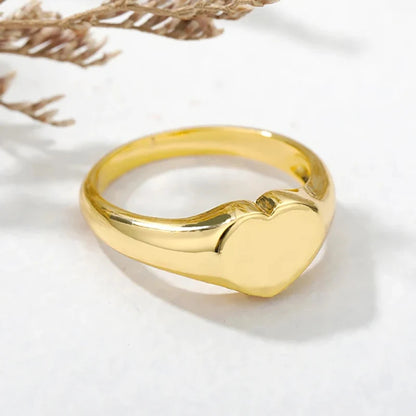 Minimal Couple Heart Ring