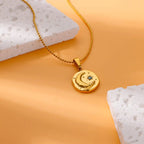 Blue Star Moon Necklace
