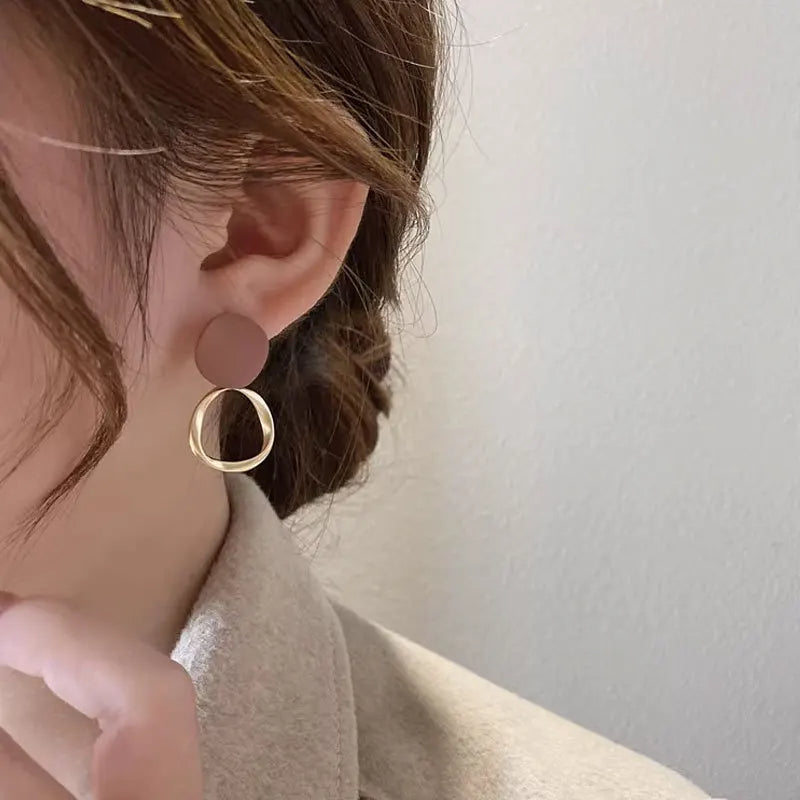 Brown Geometric Earrings