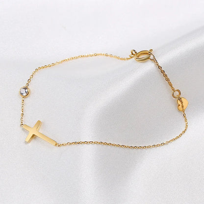 Adjustable Thin Cross Bracelet