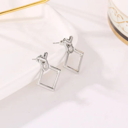 Geometric Square Stud Earrings