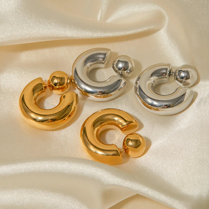 C-Shaped Hoop Earrings