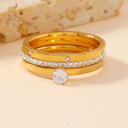 Three Piece Zircon Ring