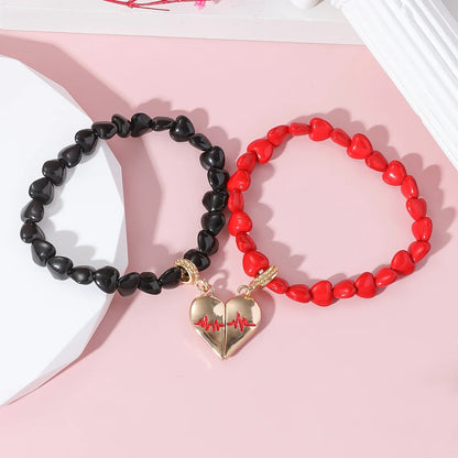 Heartbeat Couple Charm Bracelets