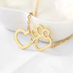 Hollow Heart Paw Necklace