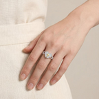 Silver Heart Cross Ring