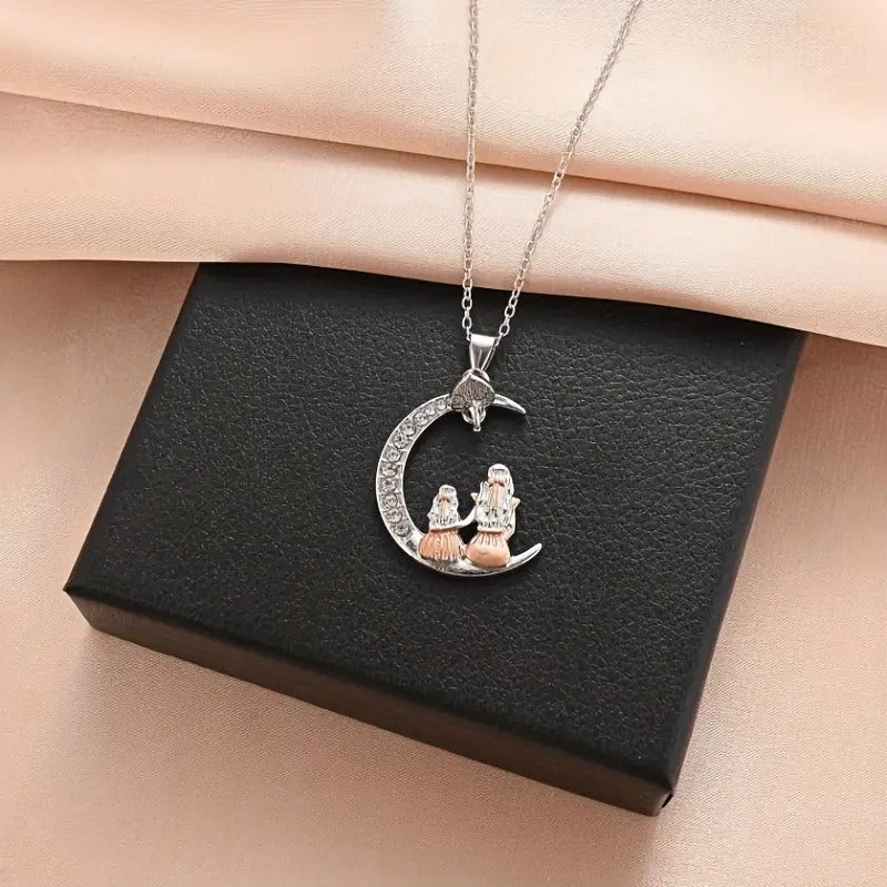 Mom & Daughter Moon Love Necklace