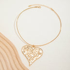 Exaggerated Big Heart Choker Necklace
