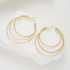 Chunky Hammered Link Necklace & Hoop Earring Set