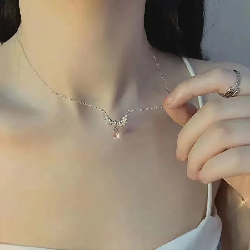 Opal Angel Wings Necklace