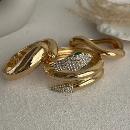 3 PCS Snake Rhinestone Chunky Bracelet Set