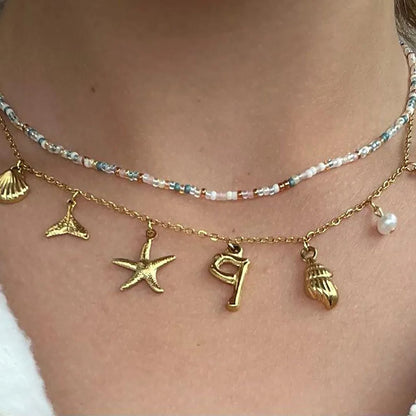 Seashell Initial Necklace