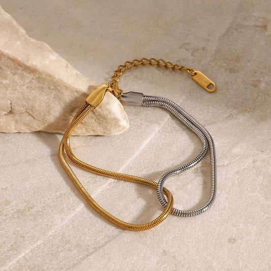 Dual Tone Chain Bracelet