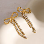 Rhinestone Bow Earrings