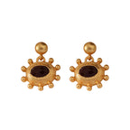 Gold Matte Star Drop Earrings