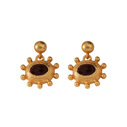 Gold Matte Star Drop Earrings