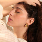 Distorted Rectangle Rhinestone Earrings