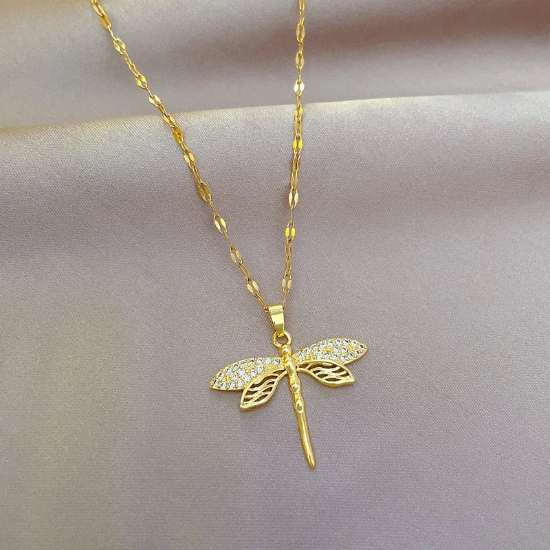 Stainless Steel Dragonfly Necklace