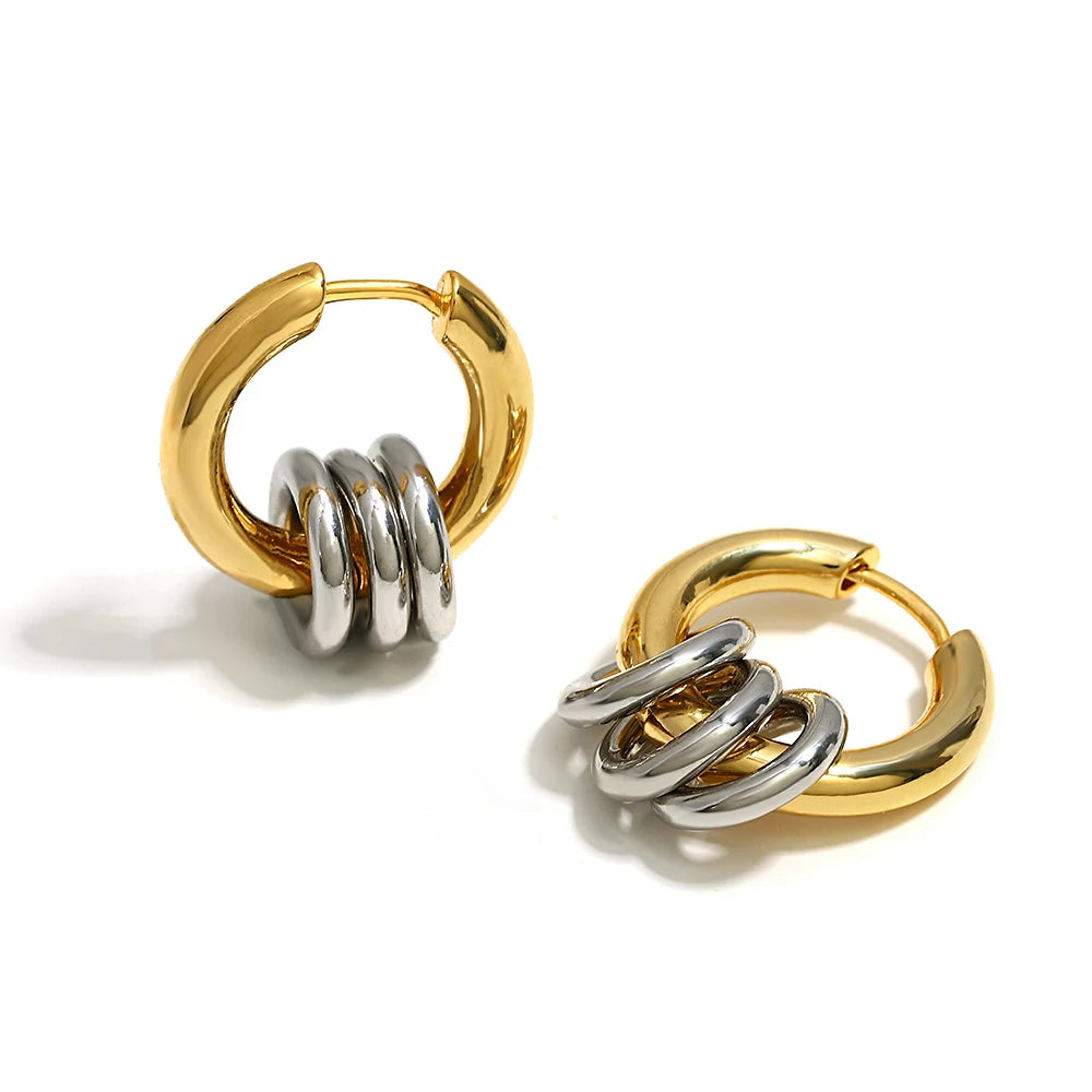 Two Tone Hoop Earrings