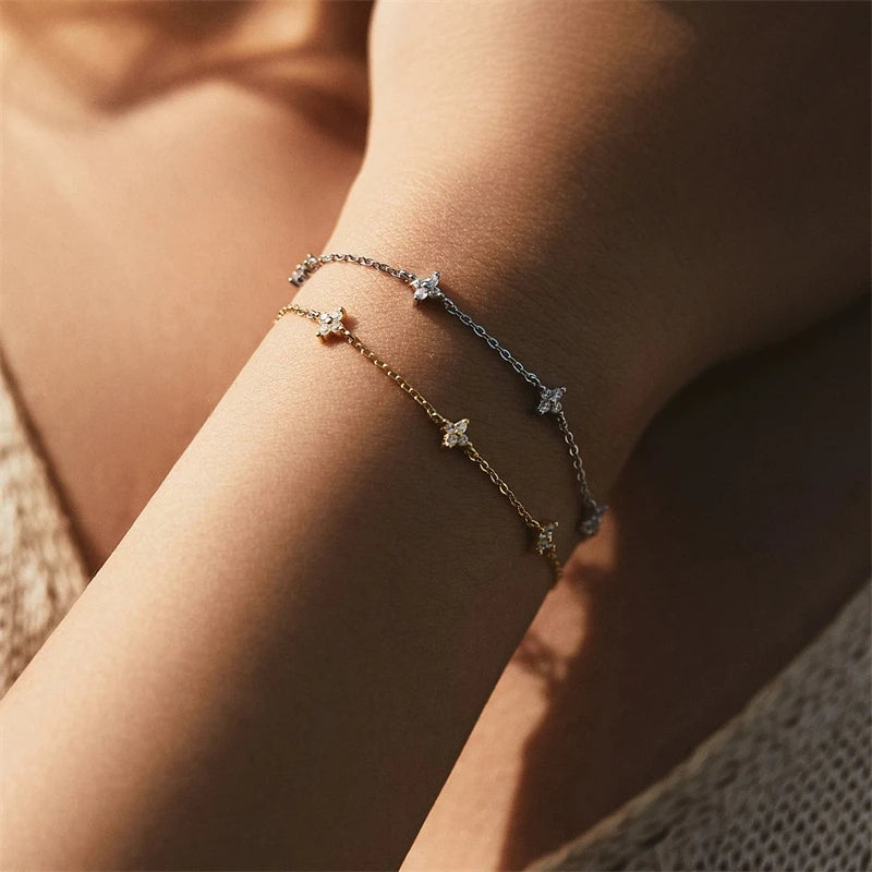 Stainless Steel Flower Bracelet