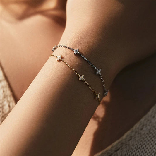 Stainless Steel Flower Bracelet