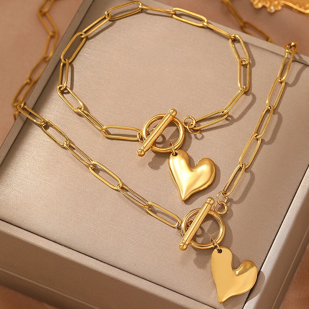 Heart Link Jewelry Set