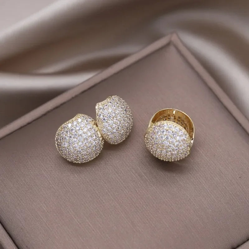 Round Zircon Earrings