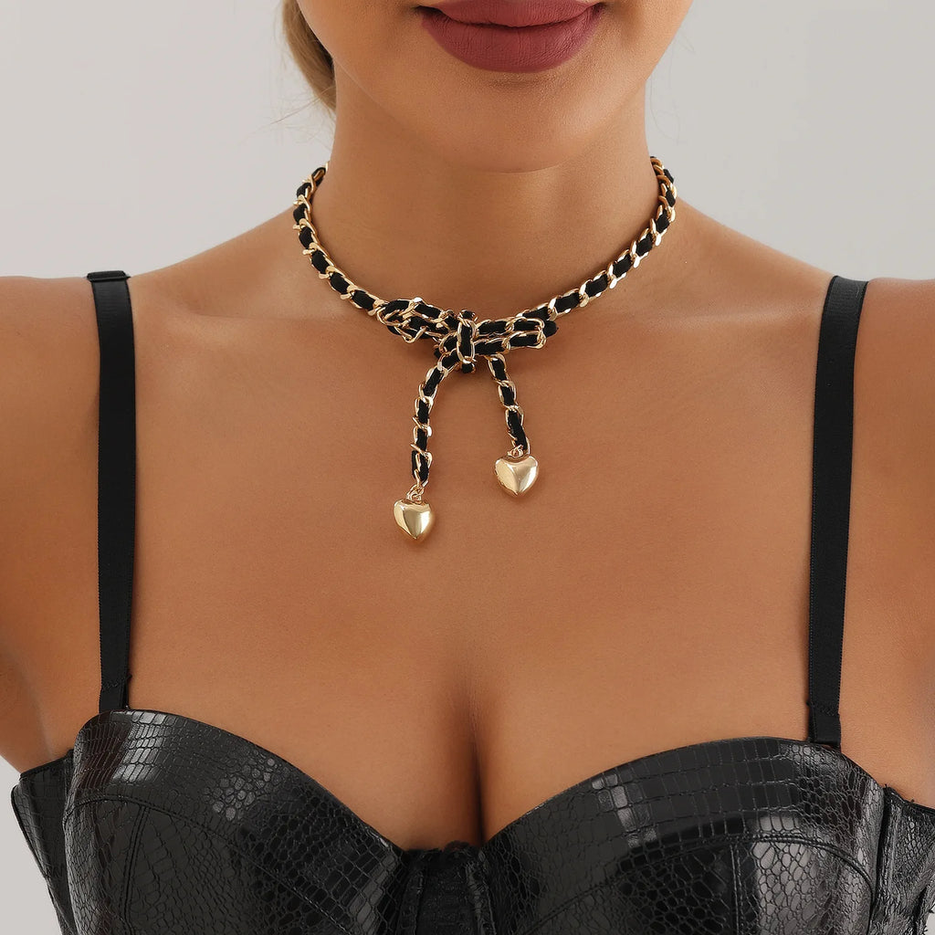 Gold Braided Heart Necklace
