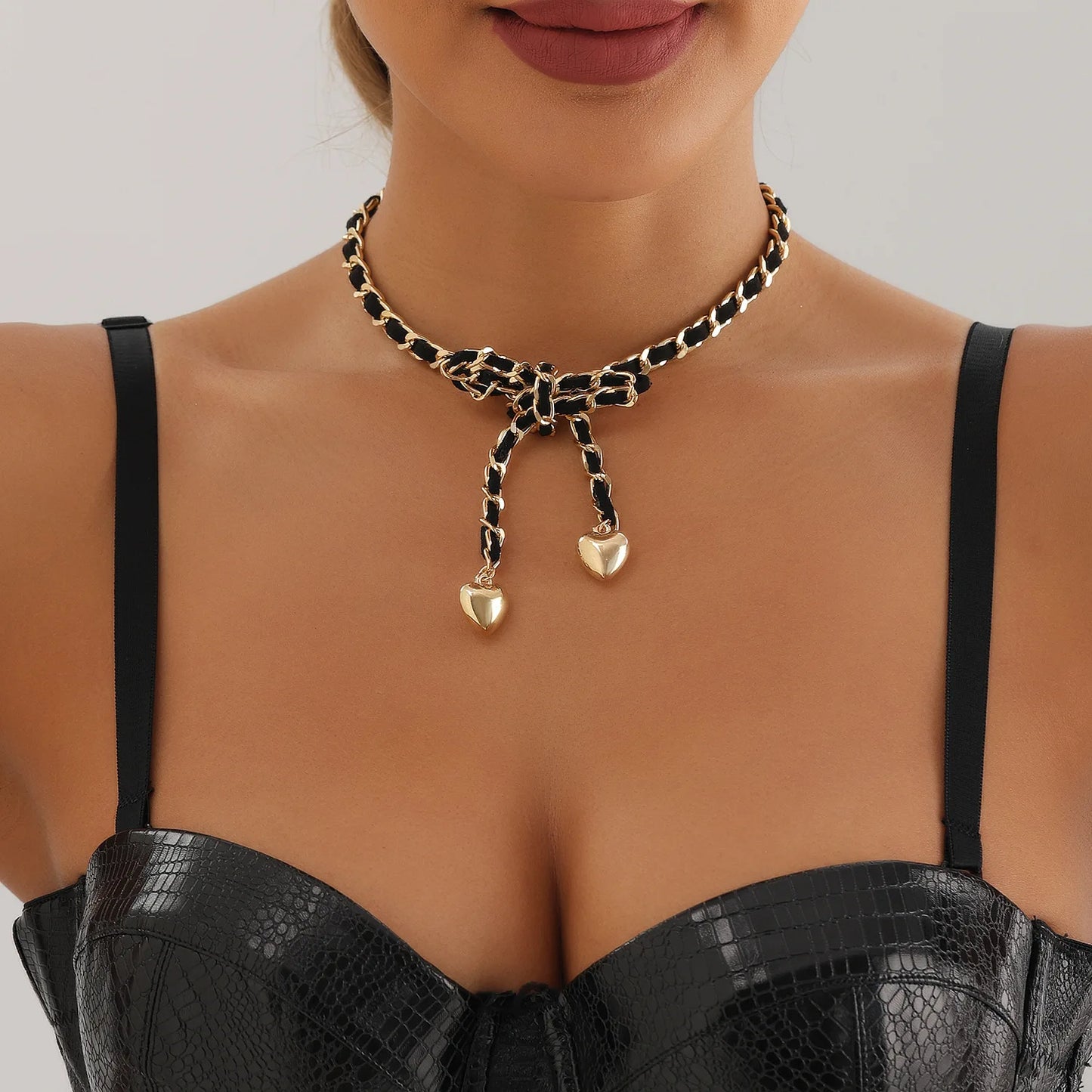 Gold Braided Heart Necklace