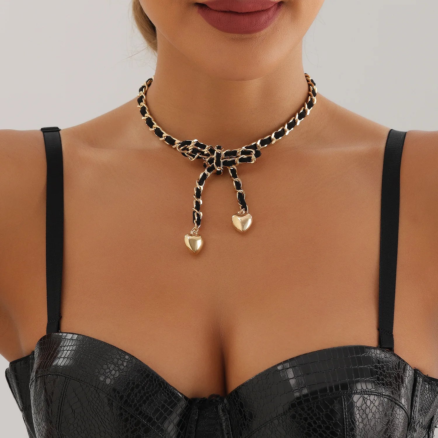 Gold Braided Heart Necklace