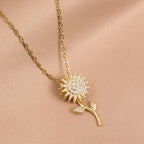 Rotatable Sunflower Necklace
