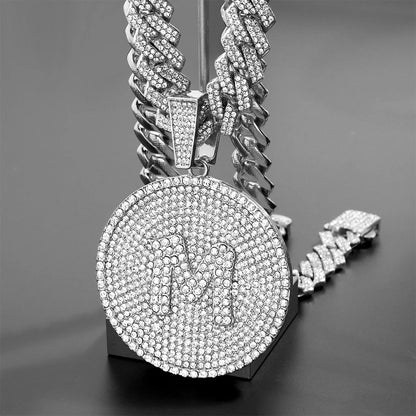 Round Initials Cuban Necklace