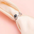 Infinity Dog Paw Heart Ring