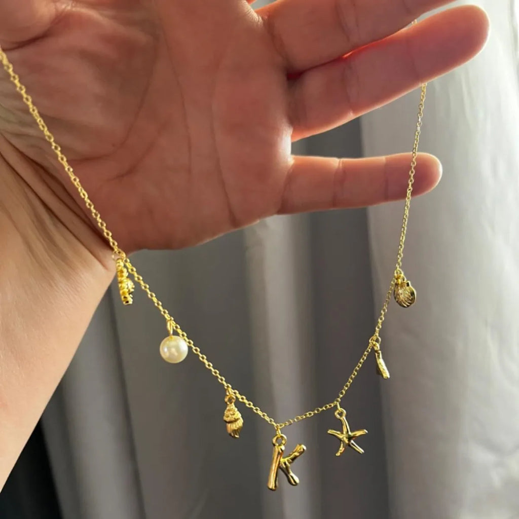 Seashell Initial Necklace