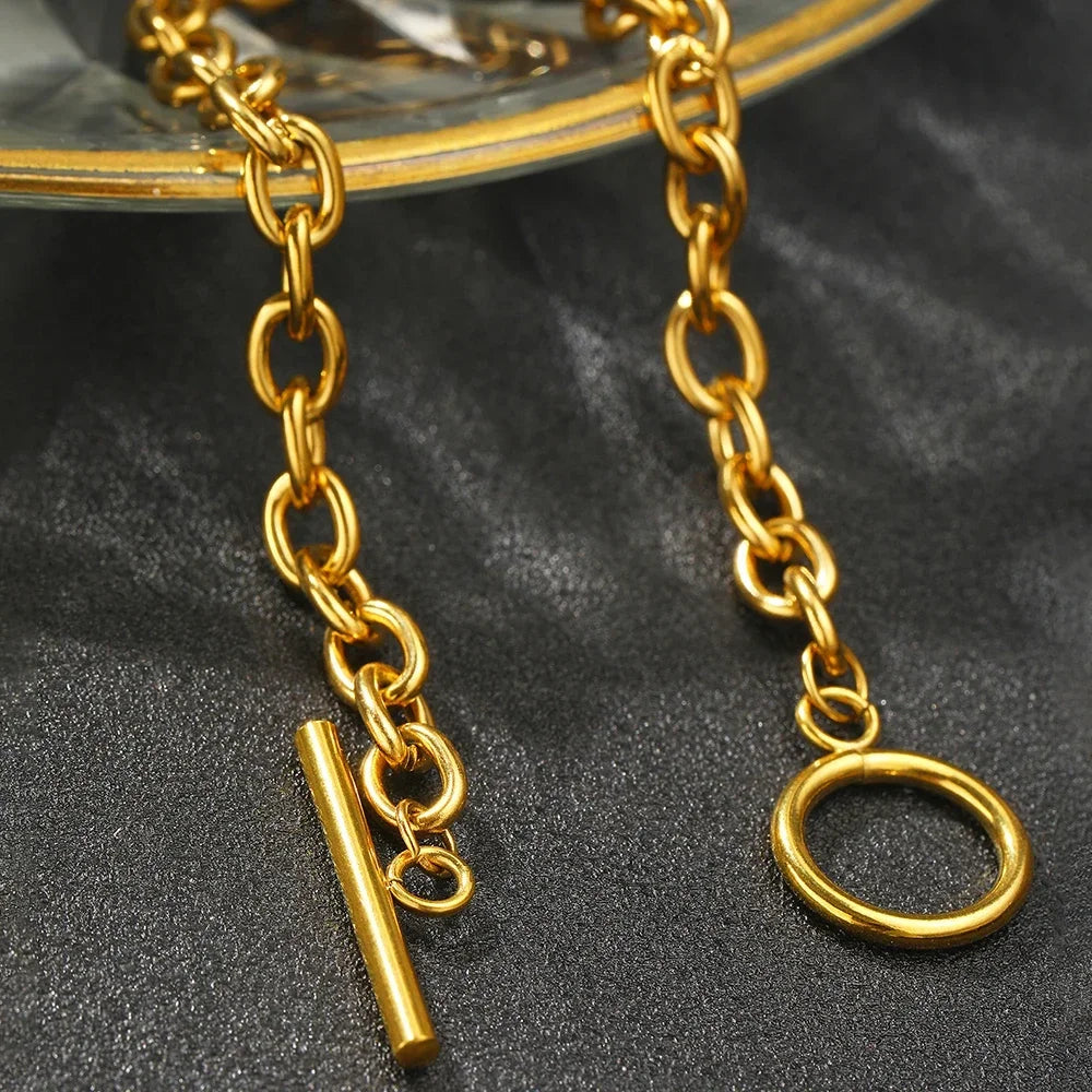 Paperclip Circle Bar Bracelet