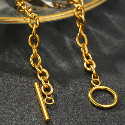 Paperclip Circle Bar Bracelet