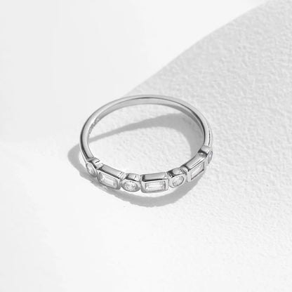 Geometric Diamond Band Ring