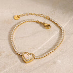 White Zircon Heart Bracelet